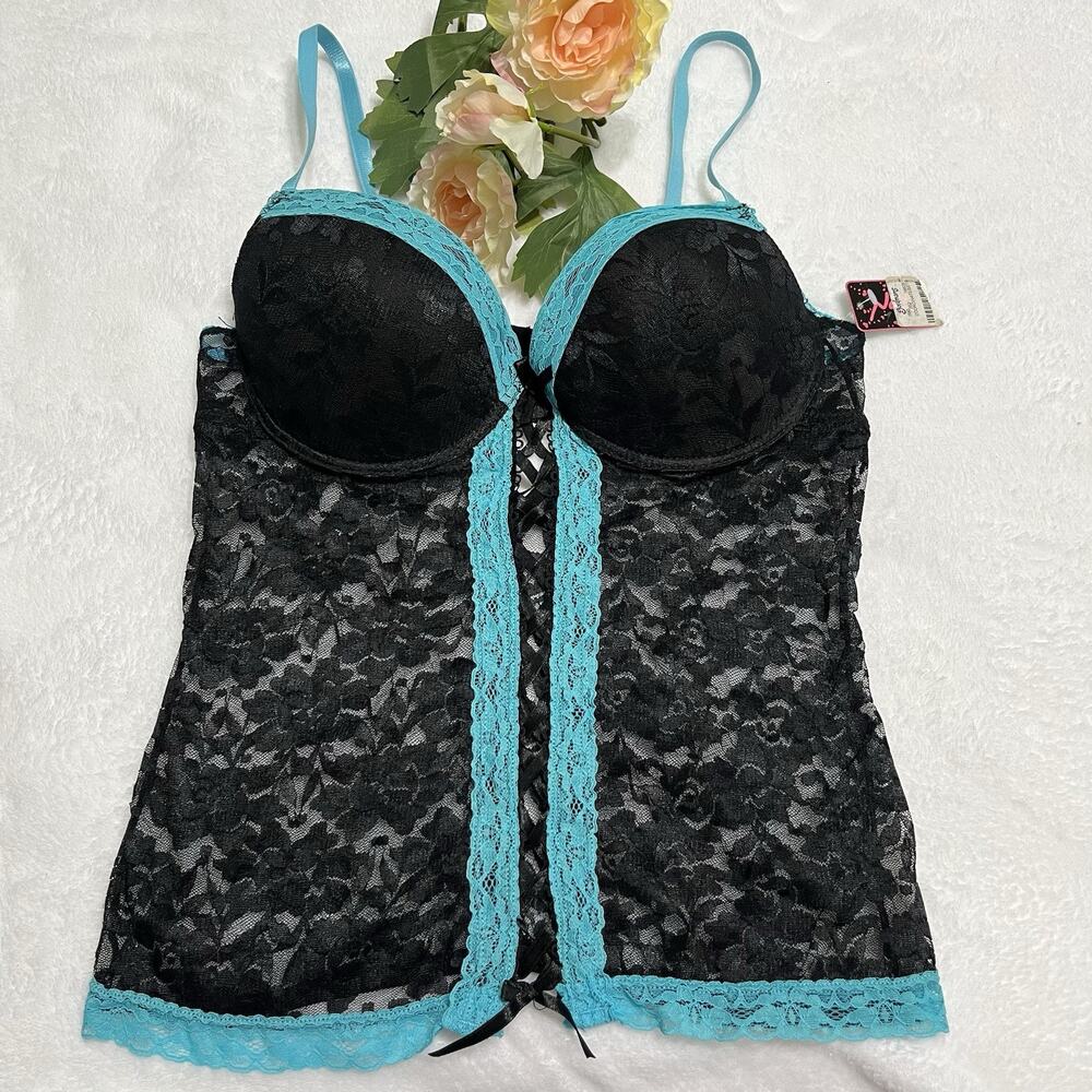 NATIVE INTIMATES Lingerie Padded Bra Laced CAMISOLE Intimate Shirt Top size 38C